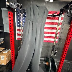 Strapless Wide-Leg Jumpsuit - Black